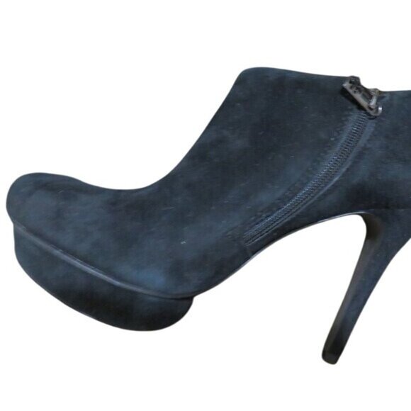 Tory Burch Cidnay Black Suede Leather Platform Ankle Booties Boots size 8.5 - Picture 5 of 12